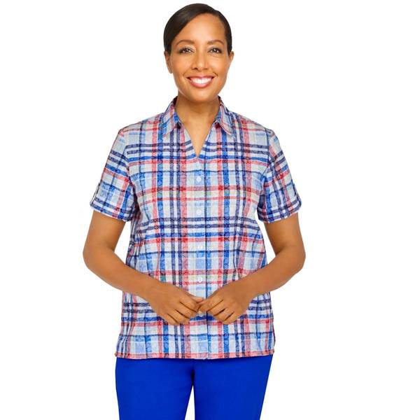 Plus Size Patriotic Plaid Shirt 