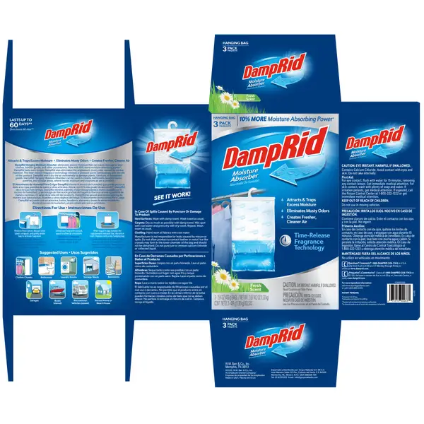 DampRid Fresh Scent Hanging Bag Moisture Absorber, 3-pk