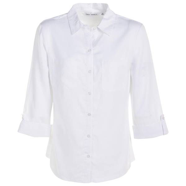 Emily Daniels Women's Plus Size 3/4 Sleeve Button Front Shirt ...
