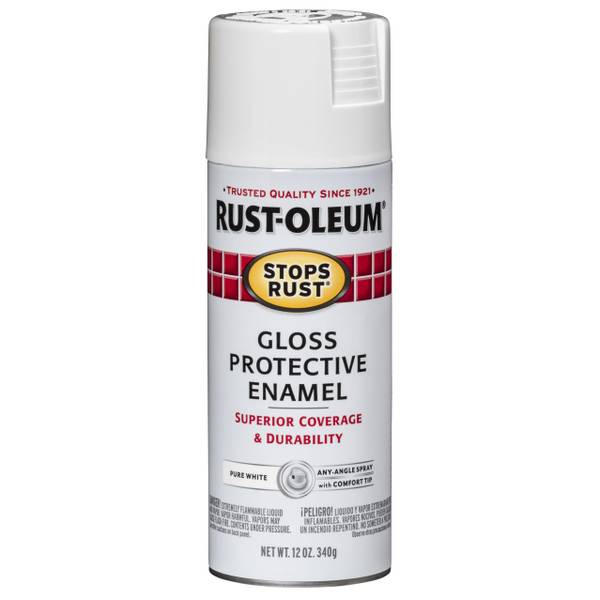 Rust-Oleum 12 oz Stops Rust Pure White Gloss Enamel Spray Paint ...