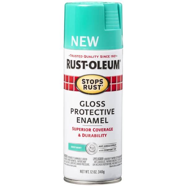 Rust Oleum 12 Oz Stops Deep Mint Gloss Enamel Spray Paint 347027 Blain S Farm Fleet - Mint Color Paint Gloss