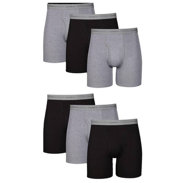 Hanes Men's Classic Microfiber Boxer Briefs Pack - 2349K6-S