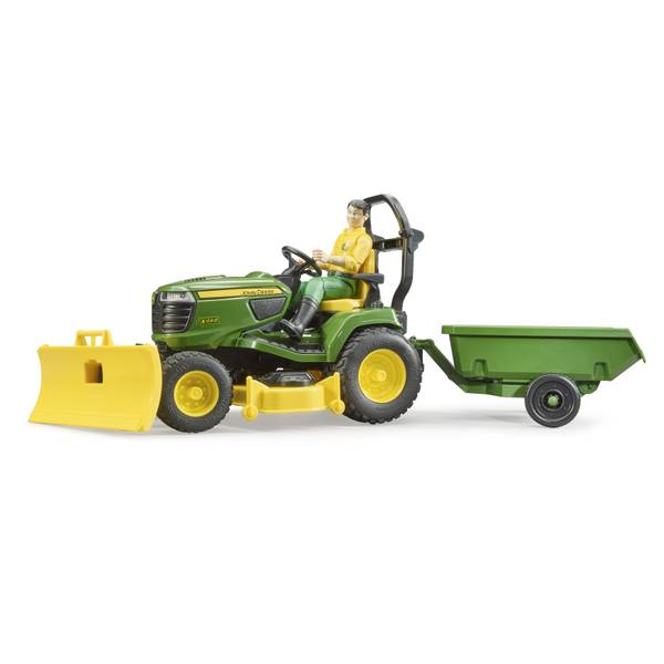 Photo of John Deere Lawn Tractor with Trailer and Gardener