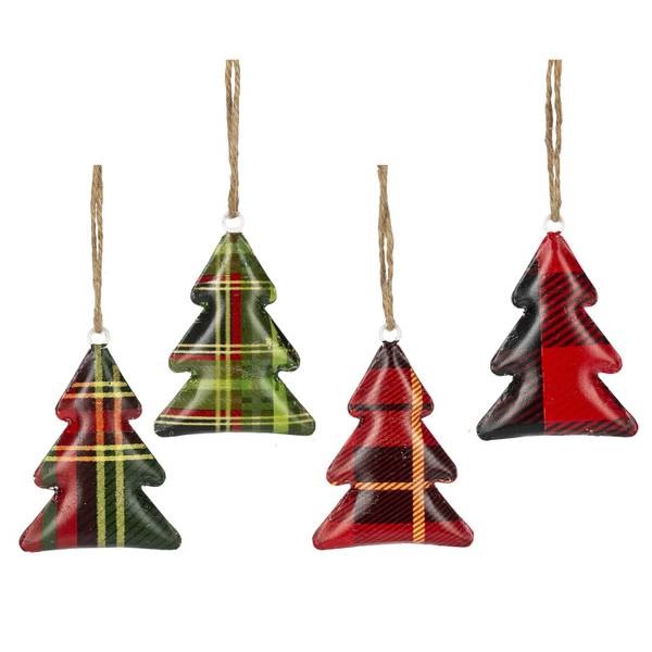 Ganz Holiday Plaid Tree Ornament Assortment CX178936 Blain's Farm