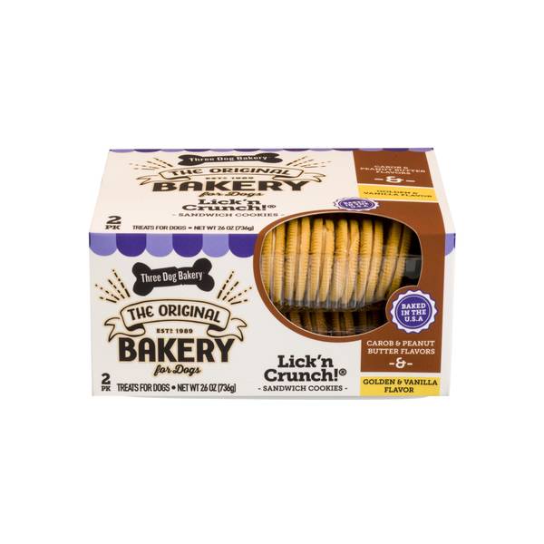 Three Dog Bakery 2-Pack Lick 'n Crunch All-Natural Baked Treats