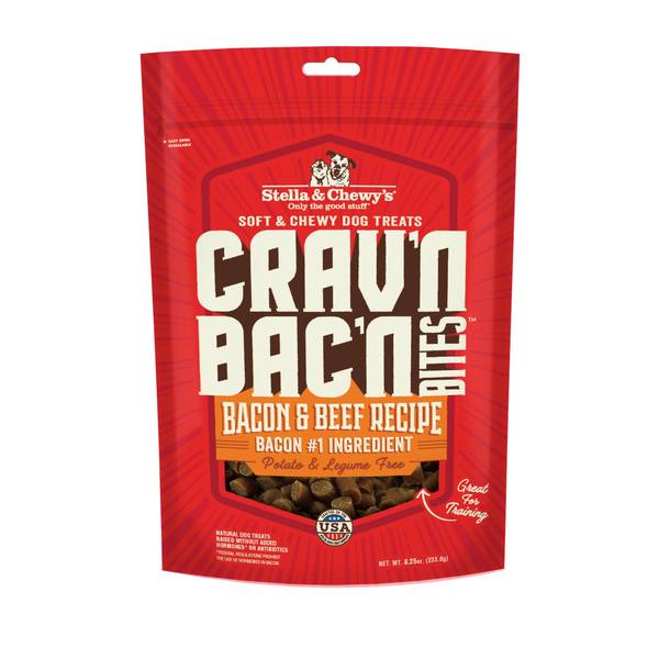 Photo of Crav'n Bac'n Bites Bacon & Beef Recipe Dog Treats, 8.25 oz, #1 Ingredient Bacon