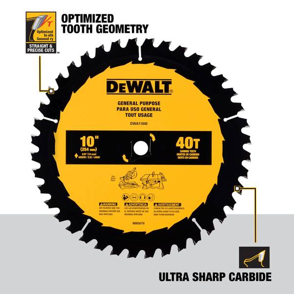 9-Inch 40T Carbide Circular Saw Blade – 6600 RPM High-Speed Cutting For Wood, Plywood, Plastic & More