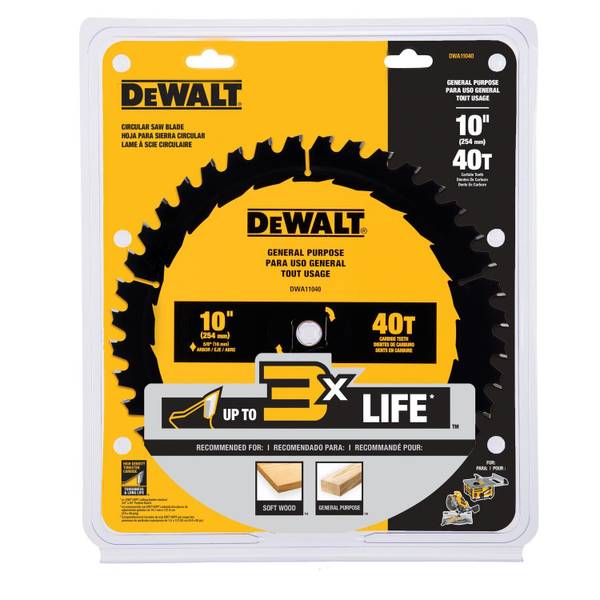 DEWALT 10" 40T General Purpose Saw Blade DWA11040 Blain's Farm & Fleet