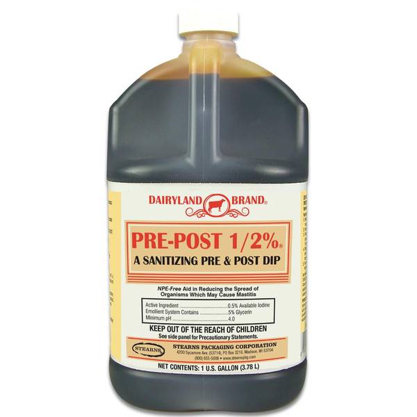 Dairyland Brand 1 Gallon PrePost 1/2 Iodine Teat Dip 1244010