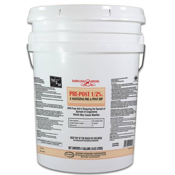 Dairyland Brand 5 Gallon PrePost 1/2 Iodine Teat Dip 1244058