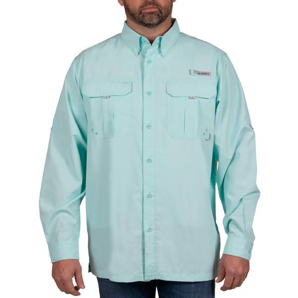 HABIT Men's Fourche Mountain Long Sleeve River Fishing Shirt UPF 40+ UV  Blue 2XL