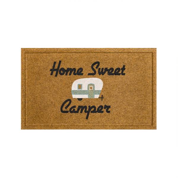 Mohawk Home Happy Sweet Camper Natural 18 in. x 30 in. Faux Coir Doormat