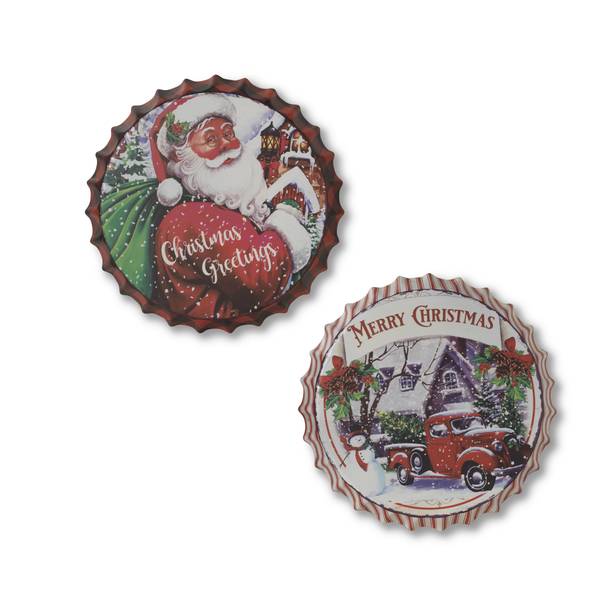 Gerson Holiday Design Bottle Cap Wall Decor Decorations Assortment