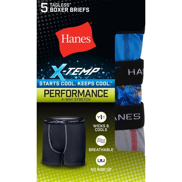 Hanes Boy's 5-Pack X-Temp Printed Stretch Boxer Briefs - BXSTP5-S | Blain's  Farm u0026 Fleet