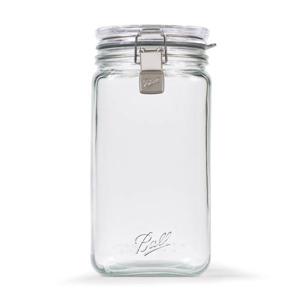 Clear Glass Bottle Kitchen Storage Jar with Cork Ball Airtight Lid
