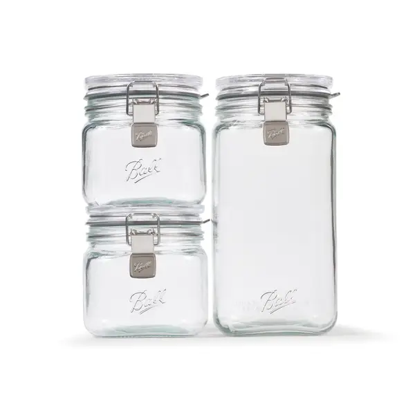 Nostalgic Clamp Lid Glass Mason Jar 3.4 Ounces 10 Count Box