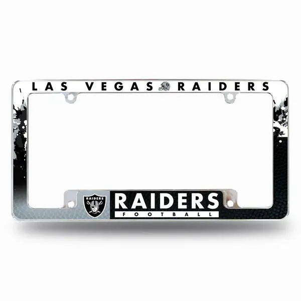 Las Vegas Raiders Premium Black Long Lasting Zinc Alloy NFL License Plate  Frame – 2 Screw Tag Holder with Highlighted Team Pride and Team Cheer 