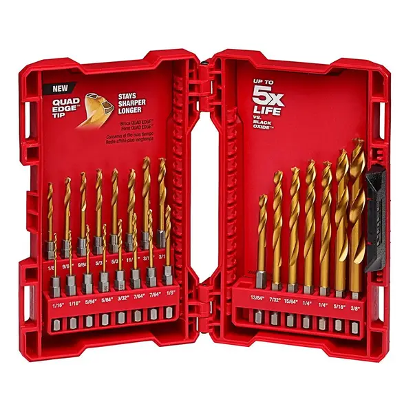 Milwaukee 23 Piece SHOCKWAVE RED HELIX Titanium Drill Bit Set - 48