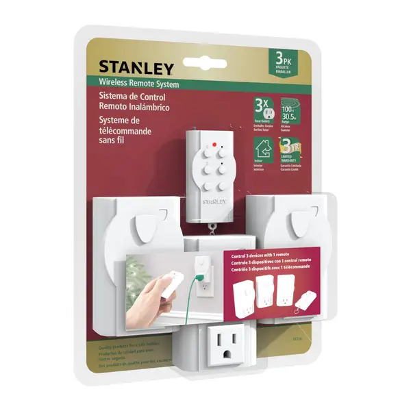 Stanley Indoor Plugs With Remote Control White (3 pc)