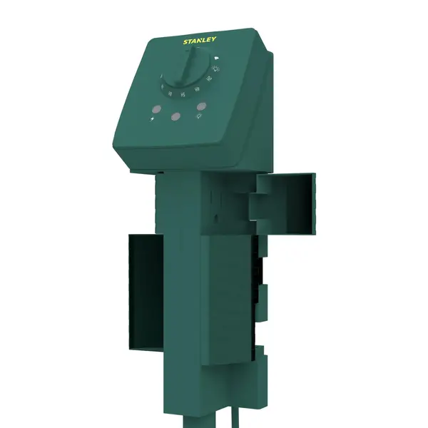 Stanley 3-Outlet Plugbank Ground Stake Green