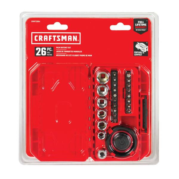 Craftsman 26Piece 1/4" Drive Palm Ratchet Adapter Set CMMT12004LZ