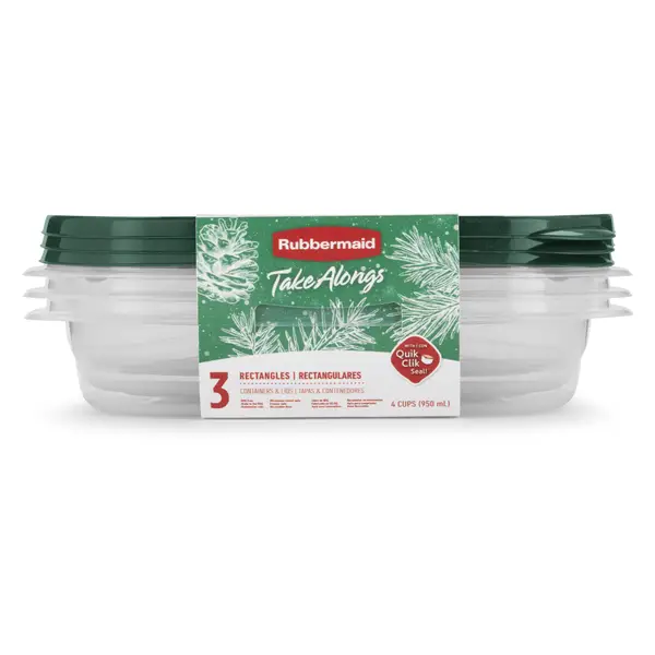 Rubbermaid TakeAlongs 5 Cup Food Storage Containers, Set of 4, Blue Spruce  
