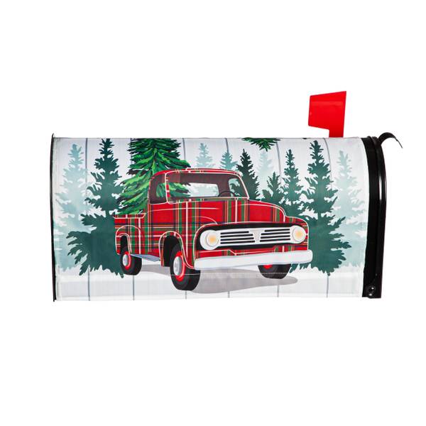 Evergreen Enterprises Plaid Christmas Truck Mailbox Cover 56802