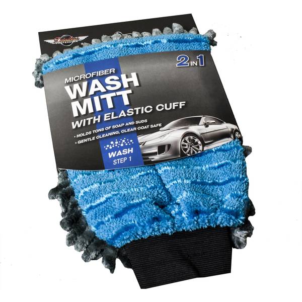 Detailers Preference Microfiber Wash Mitt with Scrubbing Stripes - Car Wash Cloths and Mitts