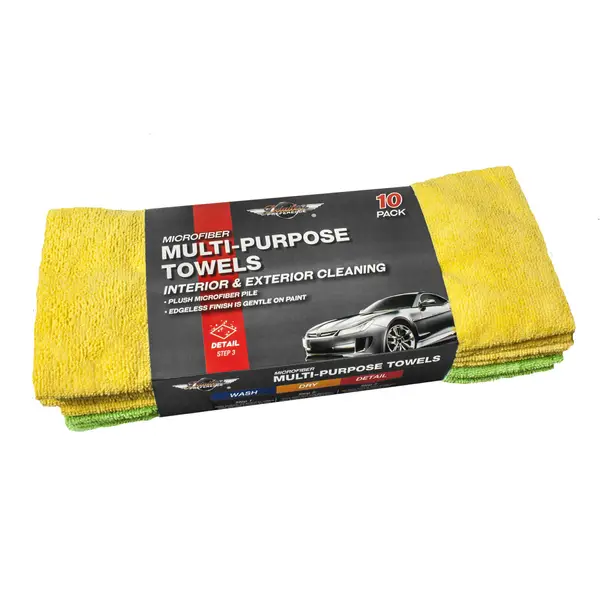 Auto Drive Coral Fleece Multi-Purpose Microfiber Towel, Cleaning,  Detailing, 24 Pack, Blue & Yellow