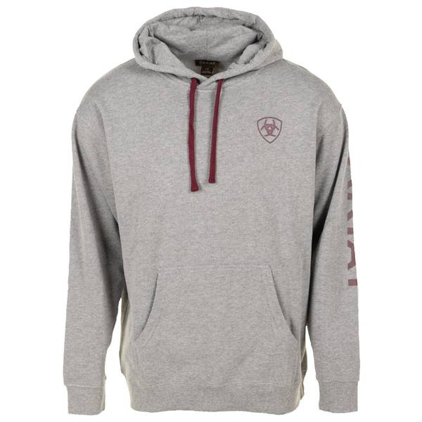 ARIAT Men's Logo Hoodie, Heather Grey, L - 10040817-L | Blain's Farm ...