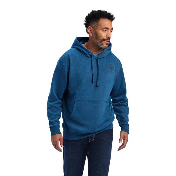 ARIAT Men s Logo Hoodie Poseidon Heather XLT 10041803X XLT