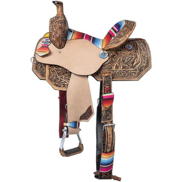 Photo of Silver Royal Serape Print Barrel Saddle