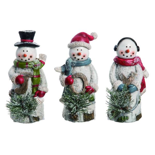 Transpac Imports Inc. Small Traditional Snowman Figurine Assortment ...