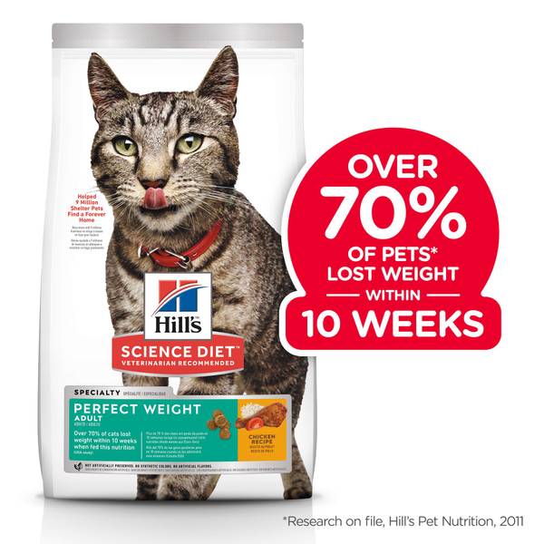 Hill's science diet perfect weight 2025 dry cat food 15.5 lbs