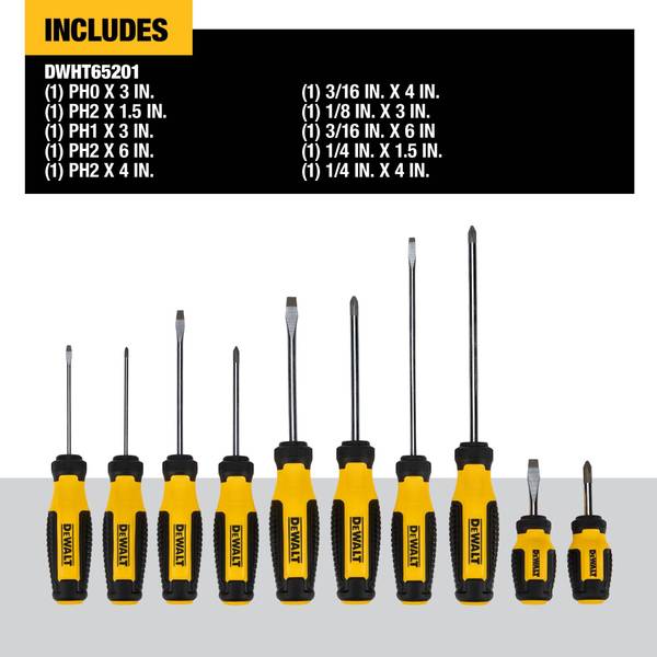 DEWALT 10-Piece Screwdriver Set - DWHT65201 | Blain's Farm & Fleet