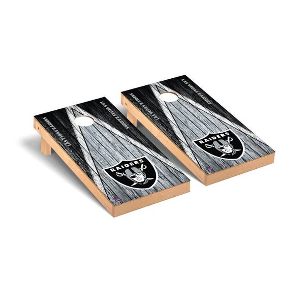 Las Vegas Raiders NFL Football Regulation Cornhole Game Set Triangle Weathered Version