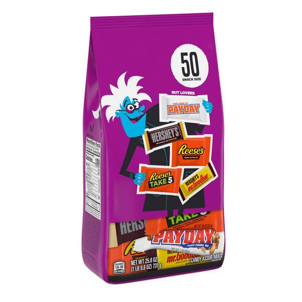 Hershey's 50Piece Nuts About Nuts Assortment Snack Size Candy Variety