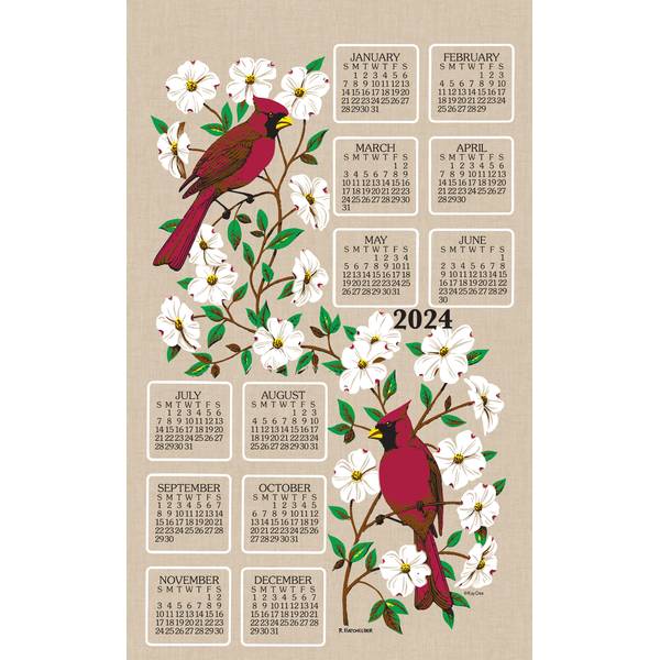 Kay Dee Designs Dogwood and Cardinal 2023 Calendar Towel F3420