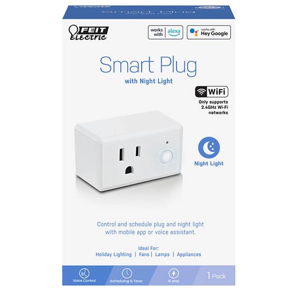 Feit Electric Residential Plastic Smart Plug with Night Light 1-15R