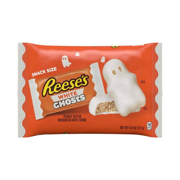 Reese's 9.6 oz White Creme Peanut Butter Ghosts Snack Size Candy Bag -  47634