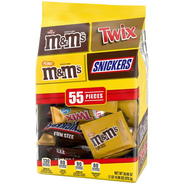 Mars M&M's Fun Size Peanut, Peanut Butter, & Milk Chocolate Variety Candy  Pack, 32 Oz., 50 Count 