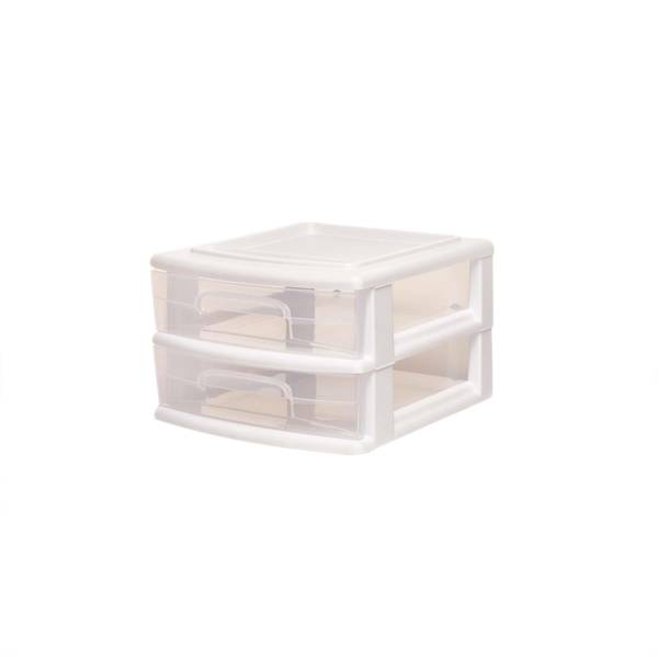 Homz Double White Storage Drawers - Storage Boxes and Totes