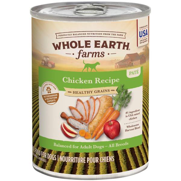 Whole Earth Farms 12.7 oz Whole Grains Adult Recipe Canned Dog Food ...