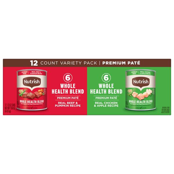 Nutrish 12-Pack Premium Pate Wet Dog Food Chicken and Beef