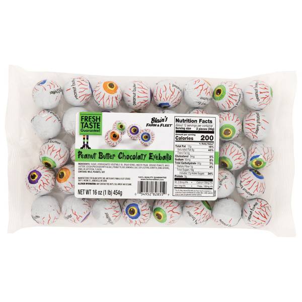 Blain's Farm & Fleet 16 oz Peanut Butter Chocolate Eyeballs 715436 Blain's Farm & Fleet