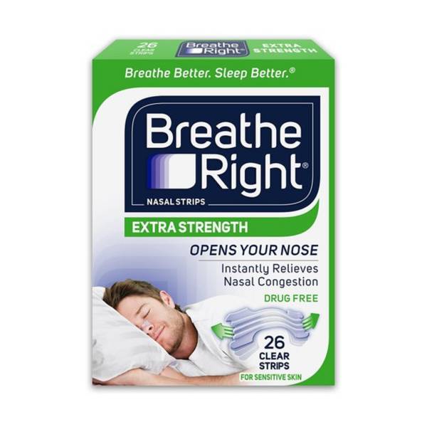 Breathe Right Nasal Strips, Extra Strength, Clear Nasal Strips, For  Sensitive Skin, Help Stop Snoring, Drug-Free Snoring Solution & Nasal  Congestion