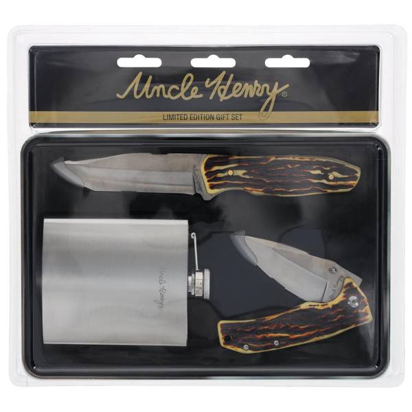 Uncle Henry 2 Piece Knife Set with Flask 1183278 Blain's Farm & Fleet