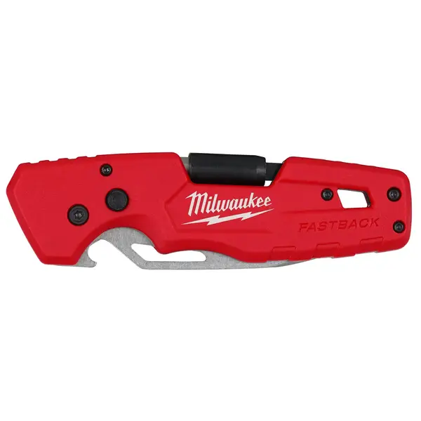 Milwaukee FASTBACK Folding Utility Knife w/Blade Multifunctionality, Red-black  