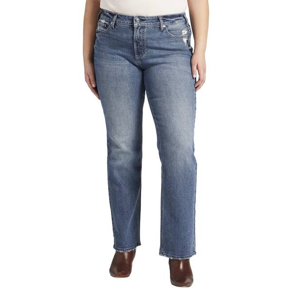 Silver Jeans Co. Women's Plus Size Suki Mid Rise Curvy Fit Capri