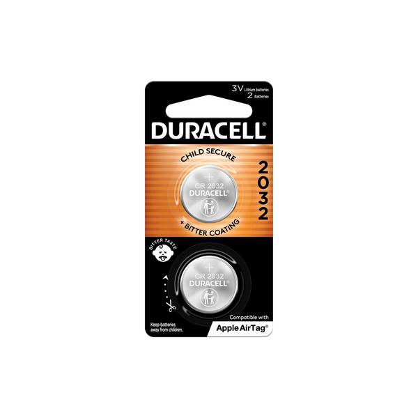 Duracell 2032 Lithium Battery. 1 Count Pack. Child Safety Features.  Compatible with Apple AirTag, Key Fob, and other devices. CR2032 Battery  Lithium